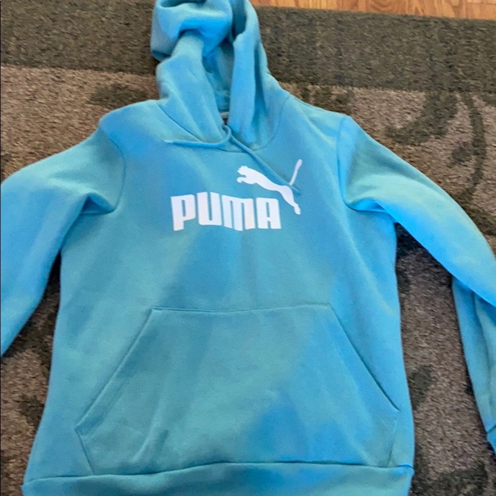 puma light blue sweatshirt
